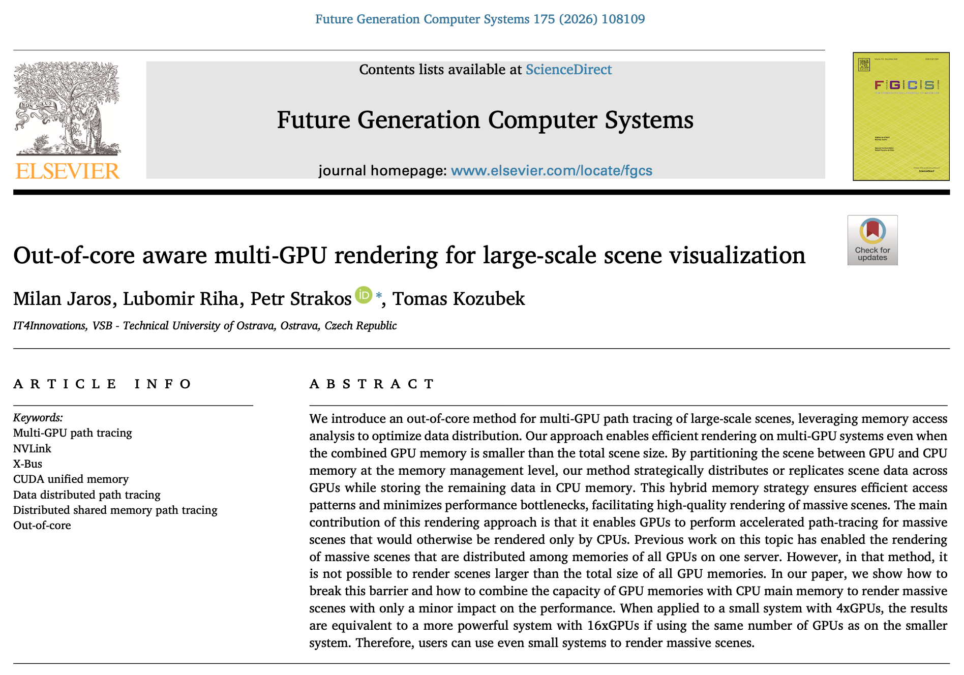 Out-of-core aware multi-GPU rendering for large-scale scene visualization